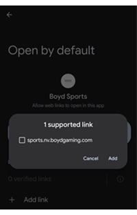 Boyd Sports Add Links Screen