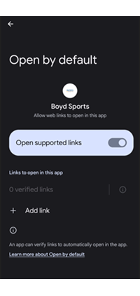 Boyd Sports Open Links Screen